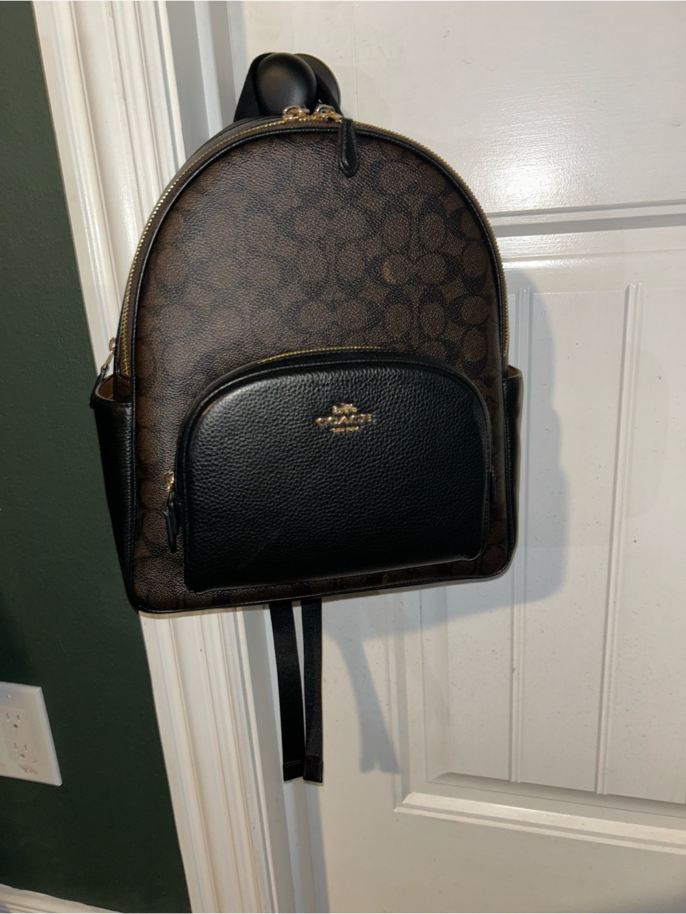 Coach Men's Signature Mini Backpack in Brown and Black